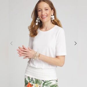 Chico's Classic White Short Sleeve Top